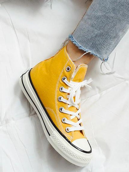High Top Solid Canvas Sneaker Shoes