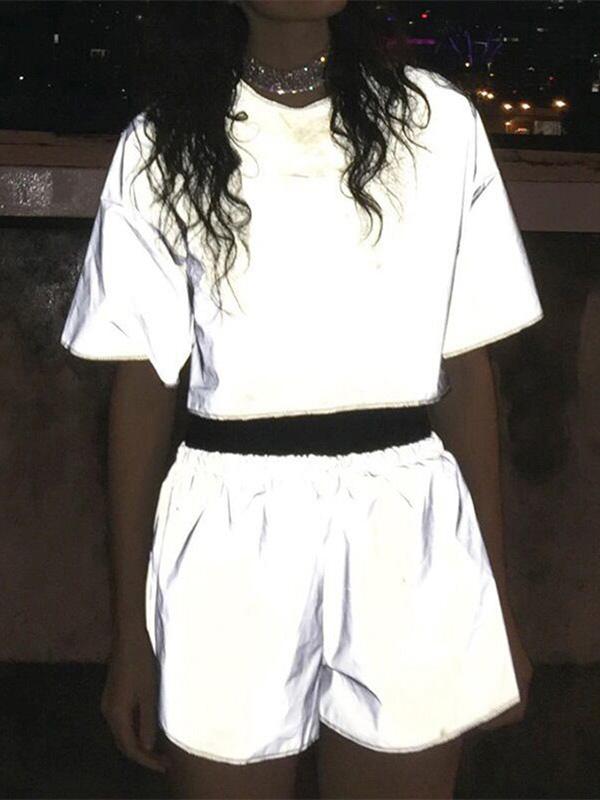 Trendy Loose Reflective Short T-Shirts