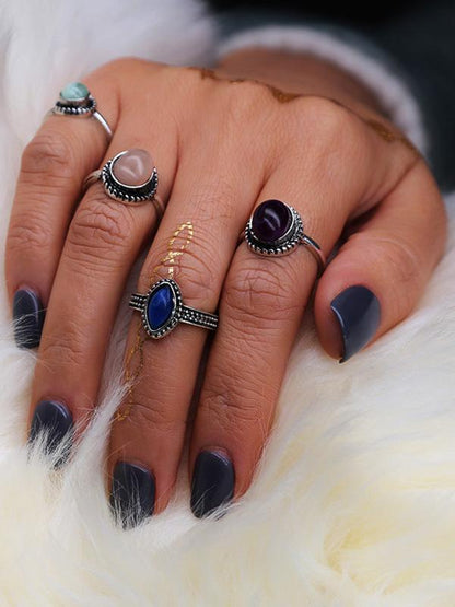 4PCS Silver&5PCS Gold Vintage Rings Accessories