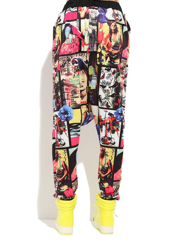 LOOSE PRINTING HAREM PANTS