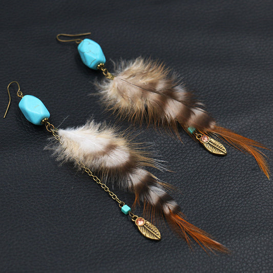 Long feather earrings