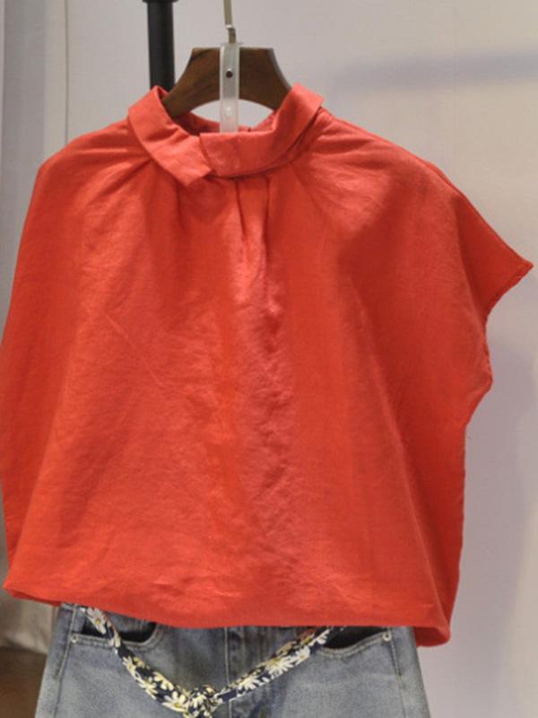 Leisure Solid Lapel Shirt Blouse Tops