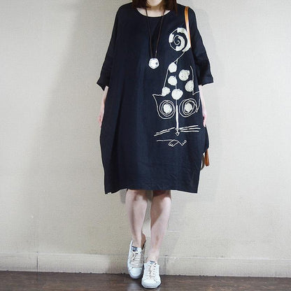 Animal Pattern Casual Loose Summer Dress