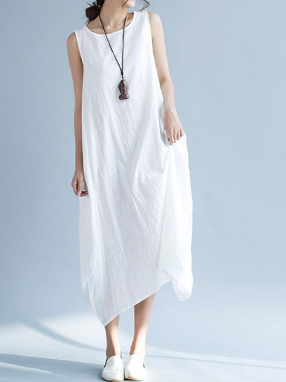 NEW ARTISTIC SOLID SLEEVELESS DRESS