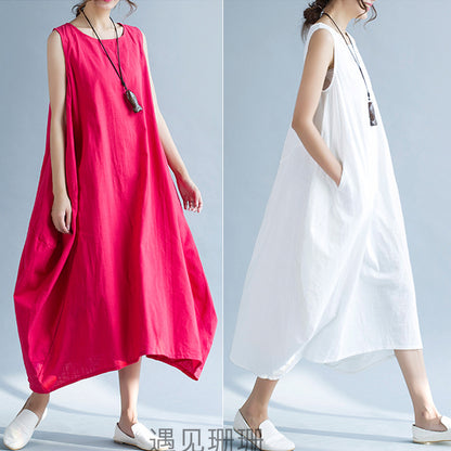 NEW ARTISTIC SOLID SLEEVELESS DRESS