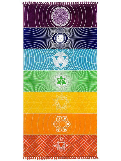 Unique Rectangle Rainbow Summer Beach Mat Yoga Mat