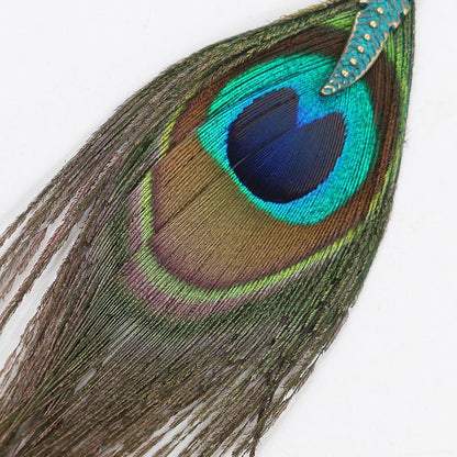Feather earrings personality peacock hair tassel pendant retro earrings