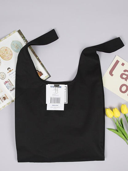 Simple Solid One-shoulder Casual Canvas Bag