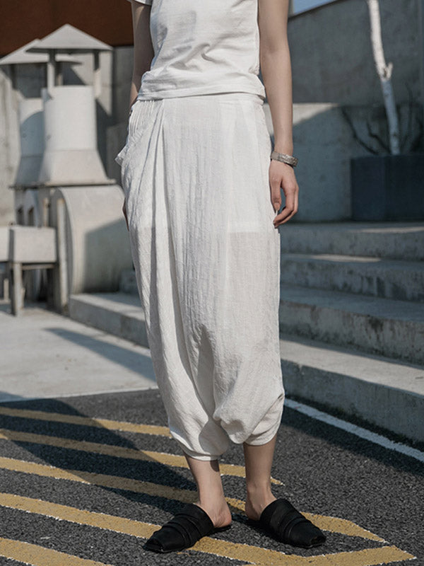 Casual Solid Color Asymmetric Empire Harem Capri-Pants