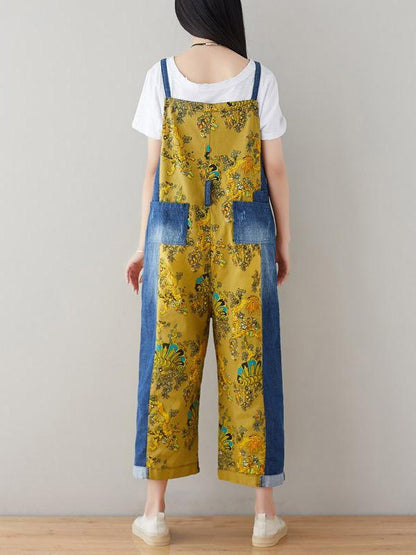 Multicolor Printed Wide Leg Jean Pants