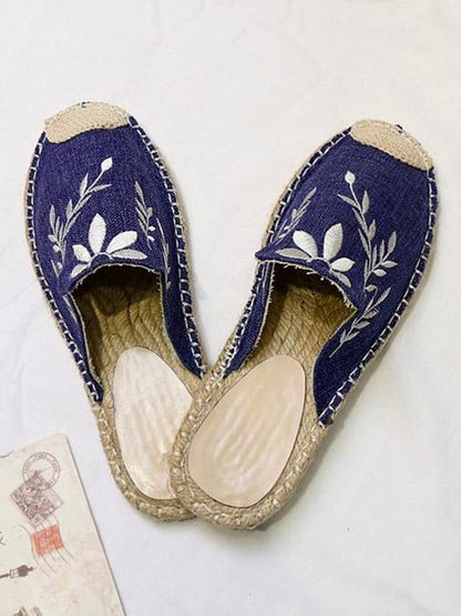 Line-soled Canvas Mules&Slides Shoes