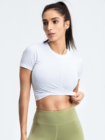 Solid Quick Dry Sports T-Shirt Yoga Tops