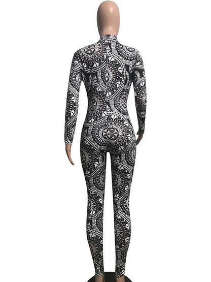 Zipper Long Sleeve Jumpsuits
