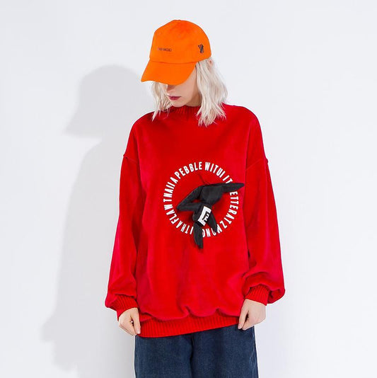 Casual Doll Pendant Women Winter Sweatshirt