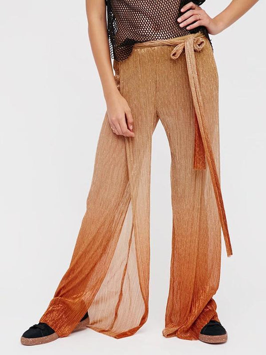 Pretty Asymmetry Gradient Wide Leg Bottom Casual Pants