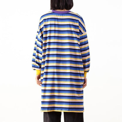 Casual Print Stripe O-neck Loose Top