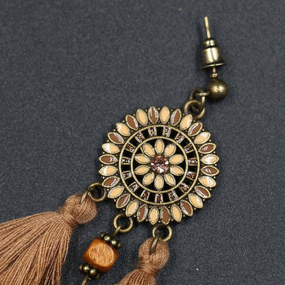 Vintage ethnic style tassel earrings