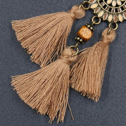 Vintage ethnic style tassel earrings