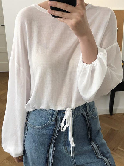 Loose Solid Sun-protection T-shirt