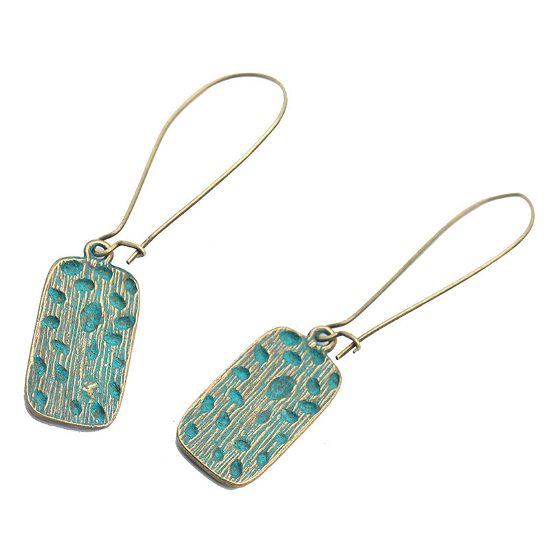 Popular skull retro green earrings factory