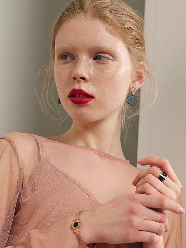 Normcore Black Geometry Earrings