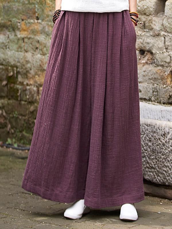 Solid Color Ramie Cotton Casual Yoga Pants