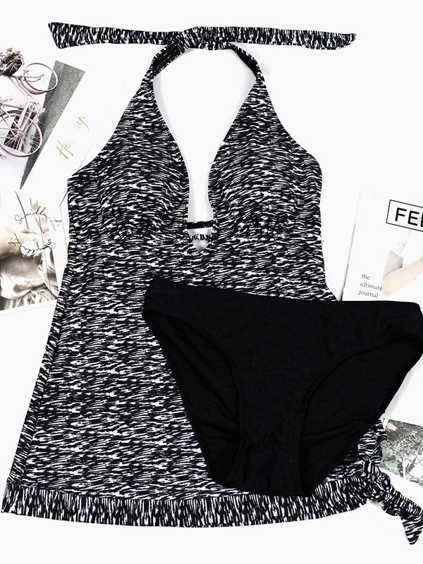 Halter-neck Printed Tankinis Swimwear