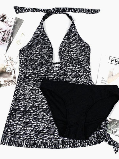 Halter-neck Printed Tankinis Swimwear
