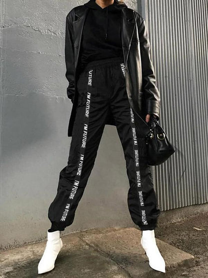 Monogrammed Stitching Casual Sports Athletic Pants
