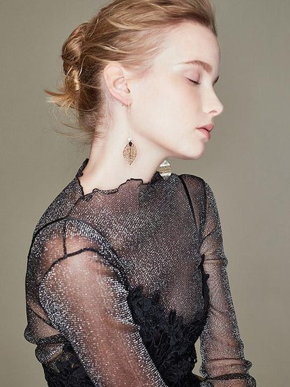 Simple Fresh Leaf Long Earring