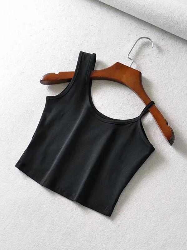 Sexy Solid Wrap Cropped Exposed Navel Vest Top