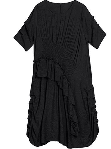 Loose Irregular Falbala Split-joint Long Dress