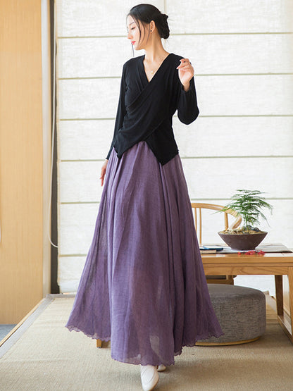 Original Loose Simple Linen Cotton Skirt
