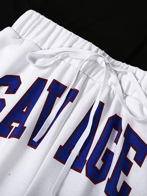 Print Letter Casual Track Pants Bottoms