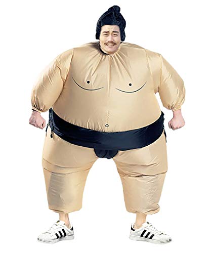 Sumo Wrestling Fat Suit Blow Up Fancy Dress Funny Inflatable Costume