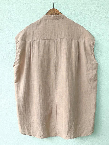 Solid High-low Short Sleeves Shirt