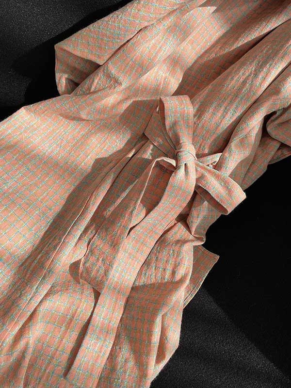 Urban Asymmetric Plaid Round-Neck Batwing Sleeve Shirt Dress