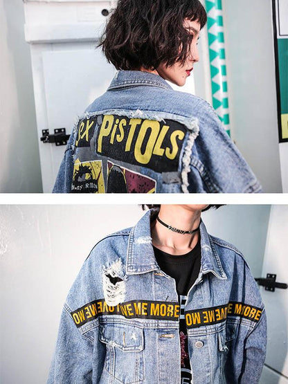 Loose Shredded Street Denim Jacket