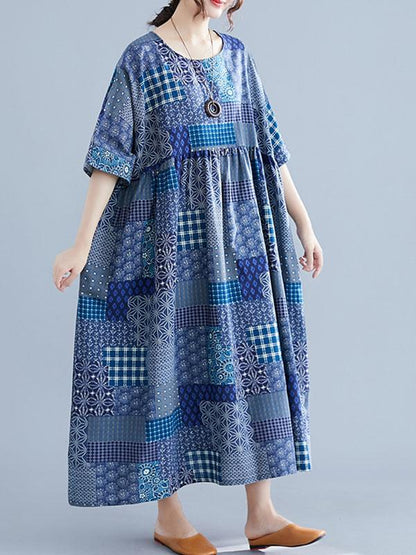 Loose Oversize Printed Maxi Dress