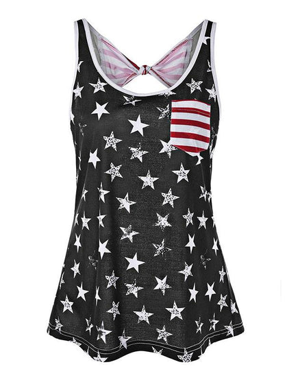 Flag Printed Backless Tank