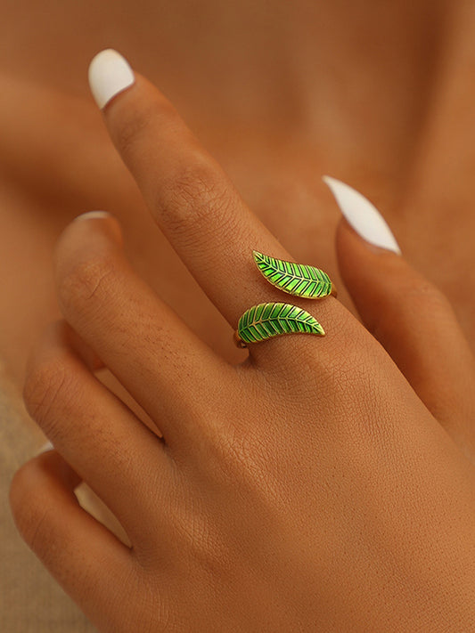 Original Leaf Shape Adjustable Ring