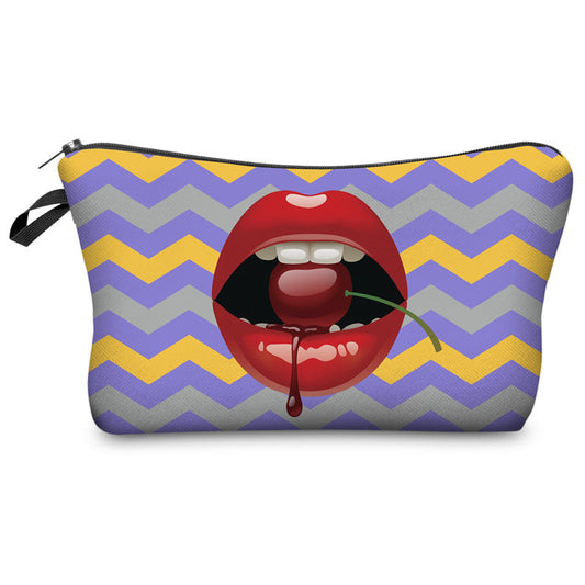 Sexy lips 3D printed makeup bag