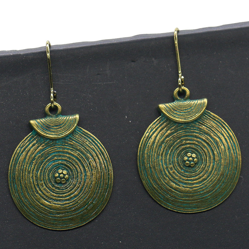 Alloy ear round retro earrings