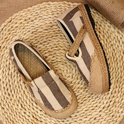 Linen comfortable breathable sandals canvas one pedal lazy shoes