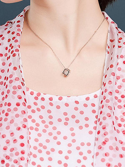Loose Polka-Dot Printed Sleeveless Dress