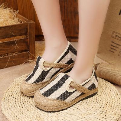Linen comfortable breathable sandals canvas one pedal lazy shoes