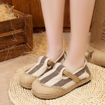 Linen comfortable breathable sandals canvas one pedal lazy shoes