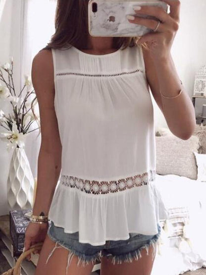 Fashion Hollow Sleeveless Vests Tops