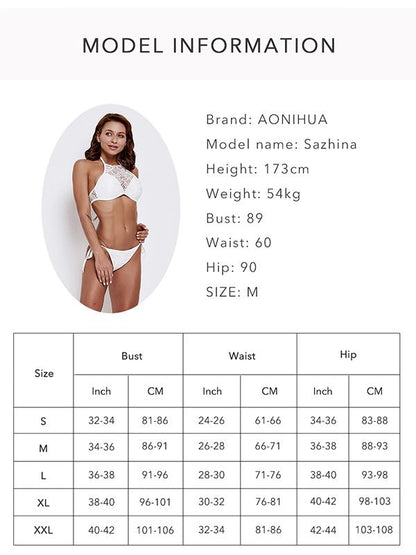 White Exercise Triangle Bottom Bikinis Swimwear