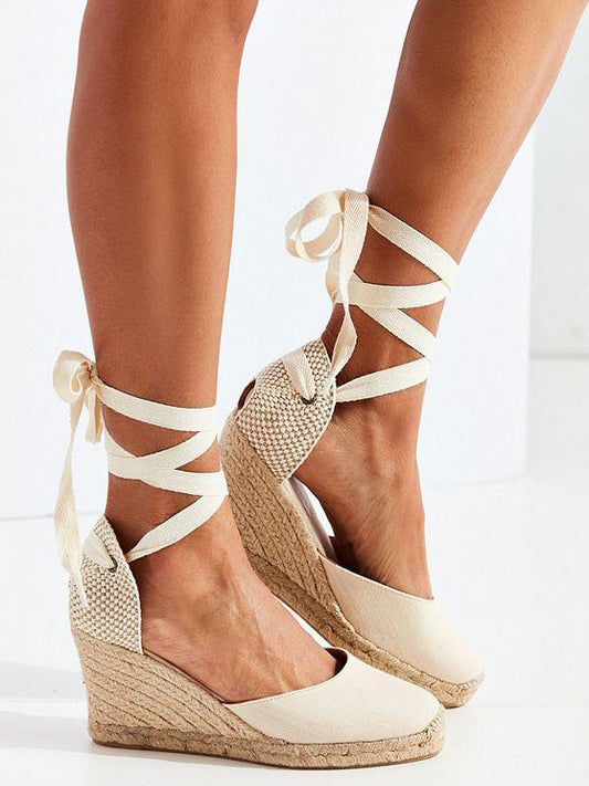 Bandage Wedge Heels Shoes